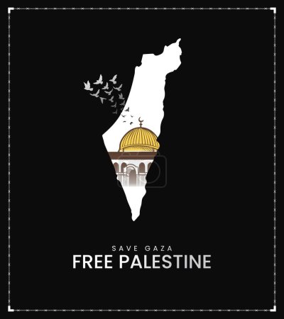 Foto de Palestina libre. Bandera de Palestina whit Al-Aqsa Diseño de mezquita para pancarta, redes sociales, póster Ilustración 3D - Imagen libre de derechos