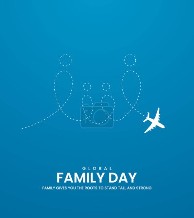 Téléchargez les illustrations : Journée mondiale de la famille. Creative Global Family Day Design pour les médias sociaux. Journée de la famille Illustration 3D. - en licence libre de droit