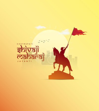 Illustration for Happy Chhatrapati Shivaji Maharaj Jayanti. Creative Chhatrapati Shivaji Maharaj Jayanti Design for social media ads - Royalty Free Image