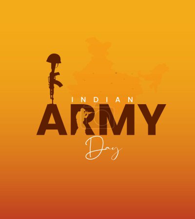 Illustration for India Army Day. Army day creative design for social media ads. Army Day India festival. kargil vijay diwas. - Royalty Free Image