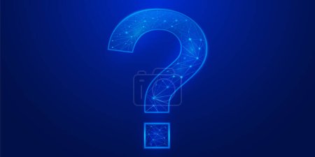 Abstract Question icon digital transformation Background. 3D Illustration Innovation Messages icon background. futuristic blue, technology background with a question icon.