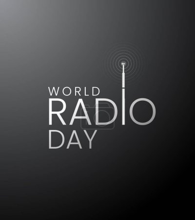 Foto de Día Mundial de la Radio diseño creativo para el banner de las redes sociales, cartel Ilustración 3D - Imagen libre de derechos