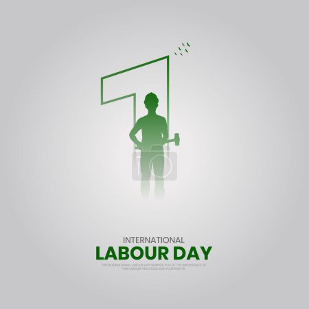 Foto de Día Internacional del Trabajo. Día del Trabajo. 1 de mayo. Anuncios creativos del día del trabajo. - Imagen libre de derechos