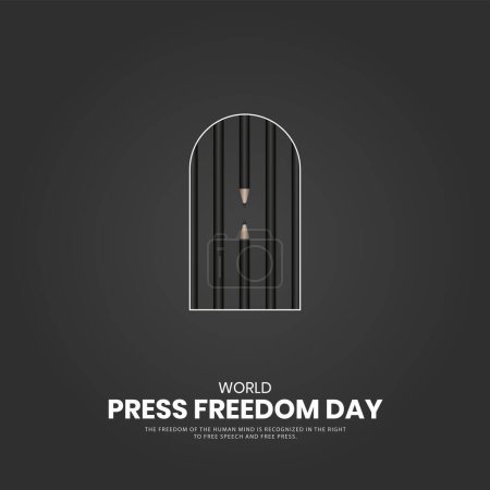 Illustration for World Press Freedom Day or World Press Day. Flying freedom birds.3D illustration - Royalty Free Image