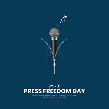 Illustration for World Press Freedom Day or World Press Day. Flying freedom birds.3D illustration - Royalty Free Image