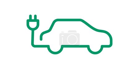 Téléchargez les illustrations : Electric car icon. Electrical automobile cable  vector desing. - en licence libre de droit