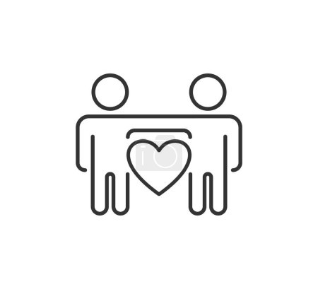 Ilustración de Solidaridad dos icono humano. Amor gente vector diseño. - Imagen libre de derechos