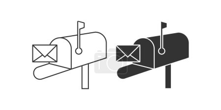 Illustration for Post mount mailbox with letter or mail icon. Vector illustration desing. - Royalty Free Image