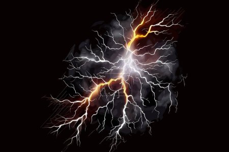 Illustration for Lightning flash light thunder spark. Vector illustratiion desing. - Royalty Free Image