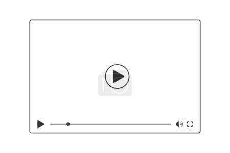 Lecteur vidéo multimédia avec icône de bouton de lecture. Illustration vectorielle desing.