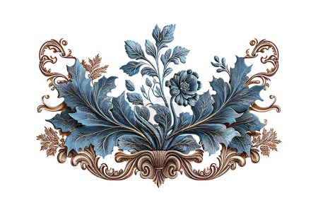 Illustration pour Vintage printemps fleur été défilement bleu baroque. Illustration vectorielle desing. - image libre de droit