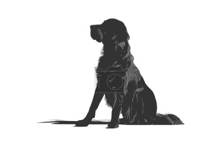 Silhouette eines Hundes. Vektorillustration.