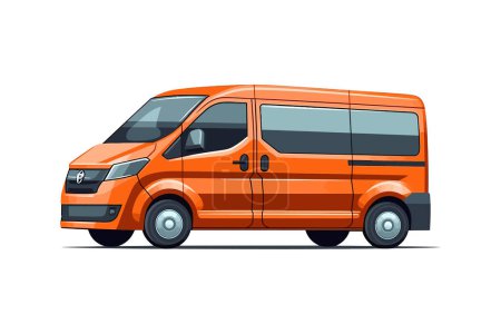 Téléchargez les illustrations : Minibus. Minivan. Illustration vectorielle. - en licence libre de droit
