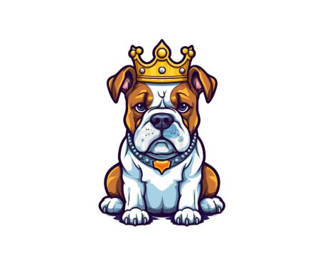 Illustration for King hand drawn dog cute cartoon. Vector illustration design. - Royalty Free Image