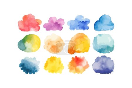 Ilustración de Acuarela arco iris sobre fondo blanco. Diseño de ilustración vectorial. - Imagen libre de derechos