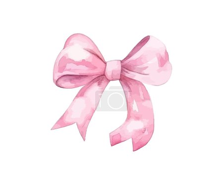 Illustration for Watercolor pink ribbon. Party decoration. Vintage. Vector illustration design. - Royalty Free Image