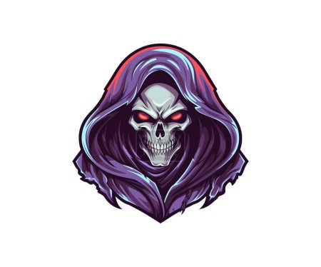 Illustration for Captivating grim reaper logo sporta and e-sport teams. Vector illustration design - Royalty Free Image