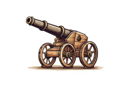 Cannon isolated on white. Vector illustration design.