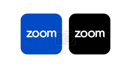 Zoom app icône logo. Illustration vectorielle.