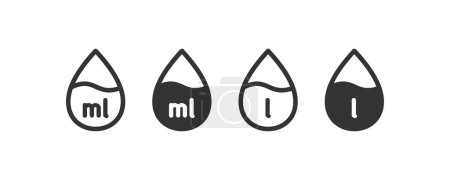 Illustration for Liter, ml icon. Vector illustration design. - Royalty Free Image