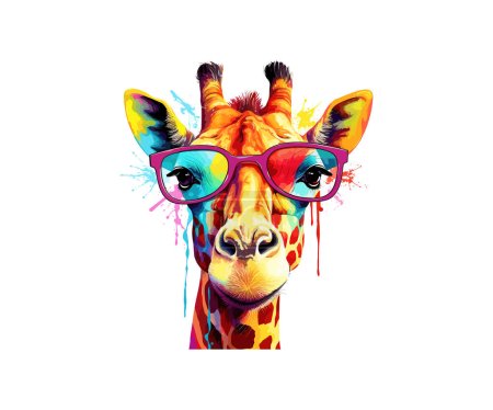 Illustrazione per Divertente poster. Ritratto di giraffa. Progettazione illustrazione vettoriale. - Immagini Royalty Free