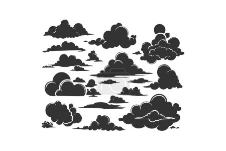 Téléchargez les illustrations : Définir l'icône nuages. Illustration vectorielle. - en licence libre de droit