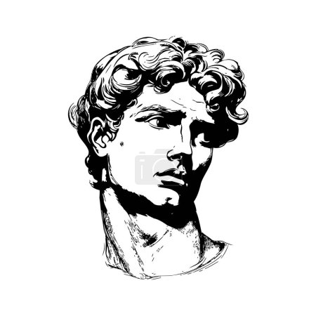 Classic Male Sculpture Ink Hand drawn style. Vector illustration design