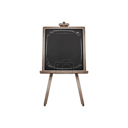 Illustration for Classic Empty Blackboard with Wood Frame on Easel. Vector illustration design. - Royalty Free Image