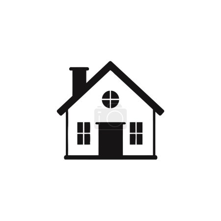 Einfaches Haus Silhouette Vector Icon. Vektor-Illustrationsdesign.