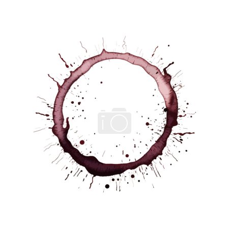 Abstract Wine Stain Circle Splash watercolor style. Vector illustration design.