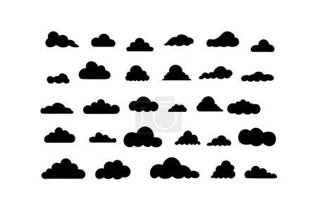 Variety of Cloud Silhouettes Set. Vector illustration design.