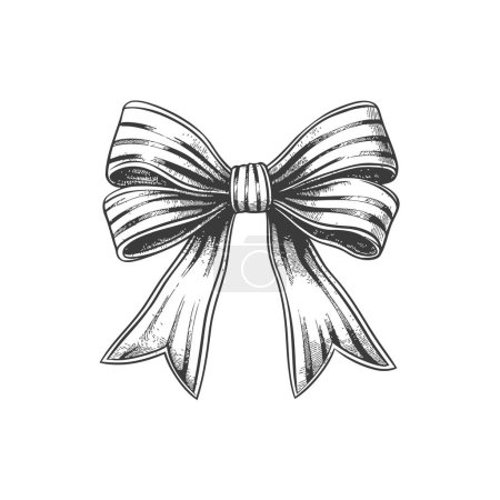Monochrome Bow Ribbon Artwork for Fashion Hand drawn style. Vector illustration design
