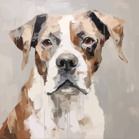 Expressive Dog Portrait in Watercolor Style. Vector illustration design.