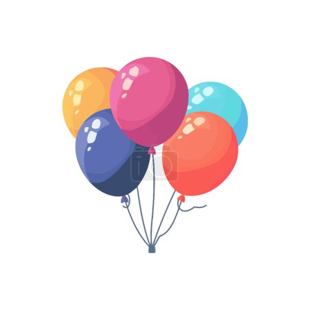Vibrant Party Balloons Floating Together. Vector illustration design.