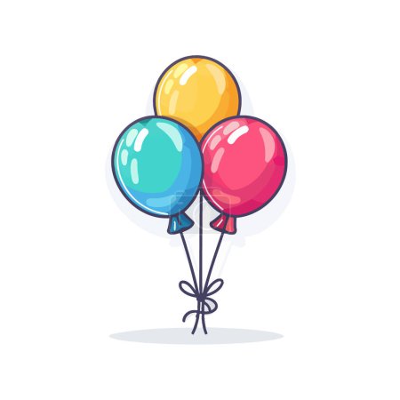 Colorful Balloon Trio Floating Festive. Vector illustration design.