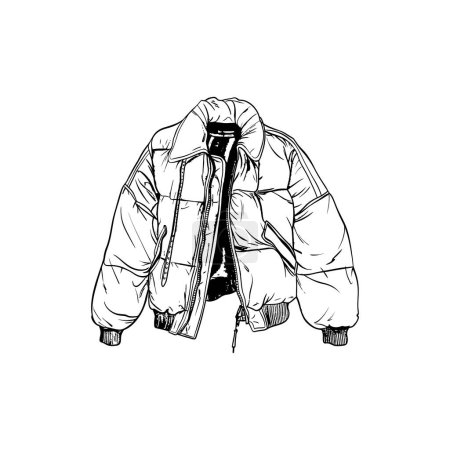 Illustration for Bomber Jacket Line Drawing Fashion Sketch. Vector illustration design. - Royalty Free Image