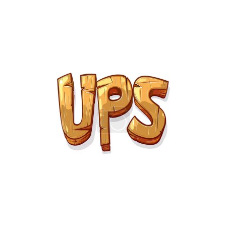 Cartoonish 'Ups' Expresión Word Art. Diseño de ilustración vectorial.