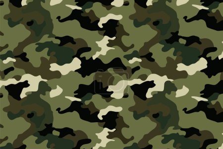 Classic Green and Brown Camouflage Pattern. Vector illustration design.