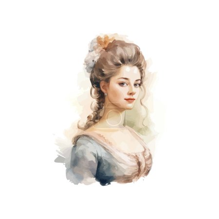 Classical Style Portrait of an Aristocratic Lady. Vector illustration design.