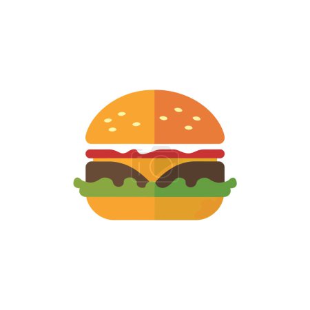 Colorful Classic Cheeseburger Icon. Vector illustration design.