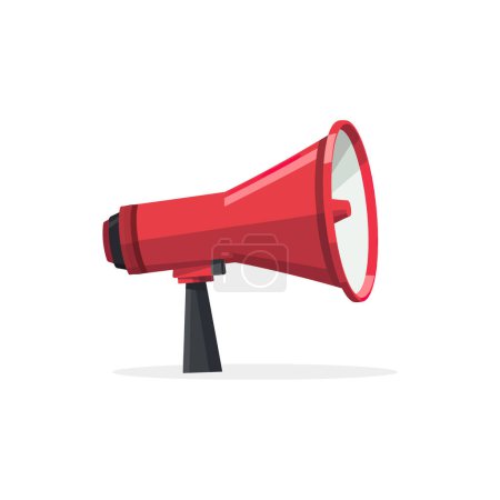 Classic Red Megaphone on Stand. Vector illustration design.