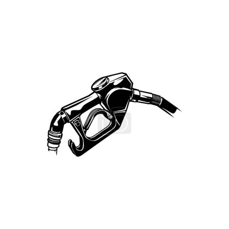 Ilustración en blanco y negro de una boquilla de combustible. Diseño de ilustración vectorial.