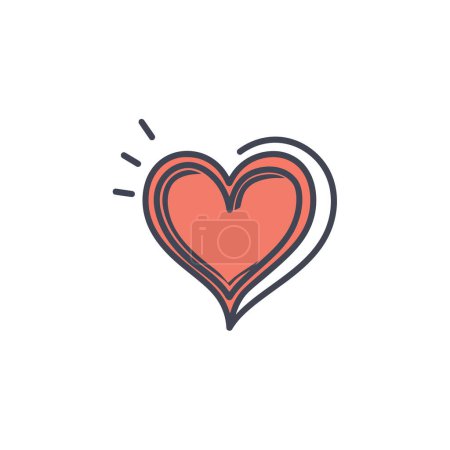 Vibrant Hand-Drawn Heart Icon. Vector illustration design.