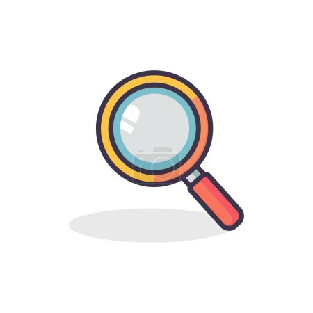 Colorful Cartoon Style Magnifying Glass. Vector illustration design.