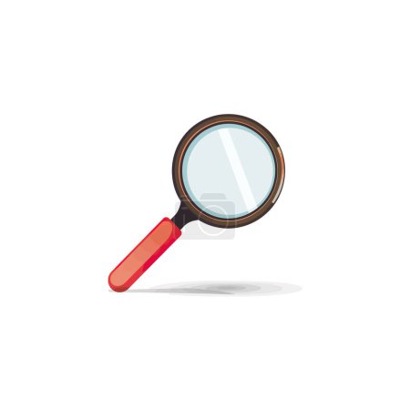 Sleek Magnifying Glass with Red Handle. Vector illustration design.