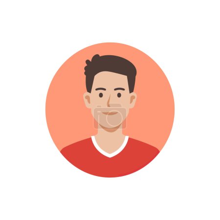Portrait of a Young Man with a Confident Smile. Vector illustration design.