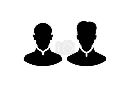 Silhouette of Two Male Profiles. Vector illustration design.