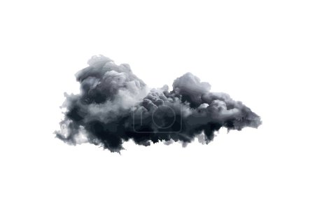 Realistic Dark Cumulus Cloud Isolated on White. Vector illustration design.