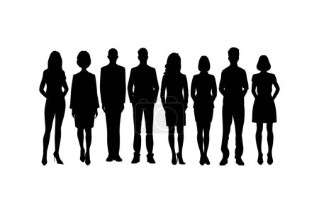 Silhouette of Diverse Business People Standing Together. Vector illustration design.