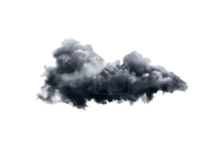 Dramática nube de tormenta oscura aislada en blanco. Diseño de ilustración vectorial.